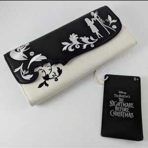 Rare! Nightmare Before Christmas Black and White Brocade Wallet